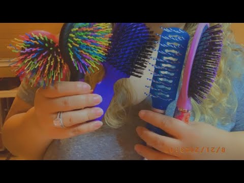 ASMR| Lots of hairbrush sounds, tapping & bristle sounds| Requested 💖