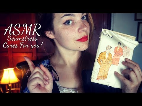 ASMR Seamstress Cares For You! Measurements Role play, Material, Crinkling [Binaural]