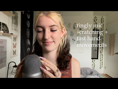 LONG NAILS mic scratching with fast hand movements ASMR