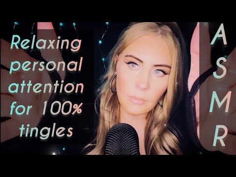 ASMR✨Tingly personal attention: massage, face brushing, tapping, skincare & more(layered sounds)✨