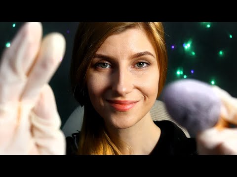 ASMR Brushing your face ❤️  personal attention & layered sounds & close up