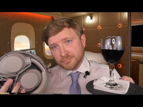 ASMR - First Class Flight Attendant Roleplay (Private Suite)