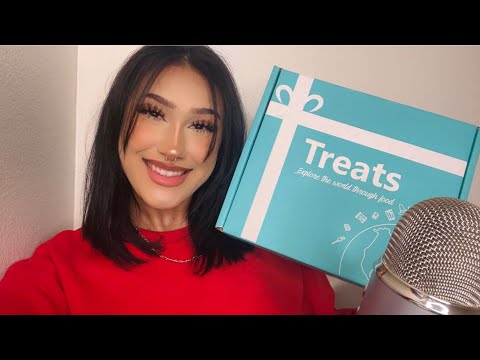 ASMR ~ TRY TREATS UNBOXING (EATING, MOUTH SOUNDS, WHISPERING)