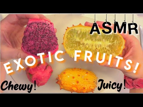 EATING EXOTIC FRUITS! Dragon fruit&Horned melon//ASMR!