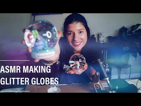 ASMR ARTS AND CRAFTS - Making Glitter Globes #spongebob