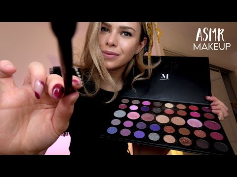 ASMR Doing Your Makeup (first person, ear to ear, face touching, personal attention)