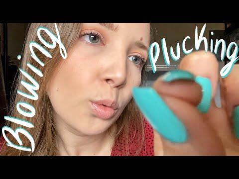 ASMR Blowing & Plucking Away ALL Your Anxiety and Worries (up close personal attention)
