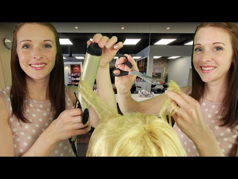 ASMR Salon Hairdresser Roleplay - Head Massage, Shampoo, Haircut & Blow Dry