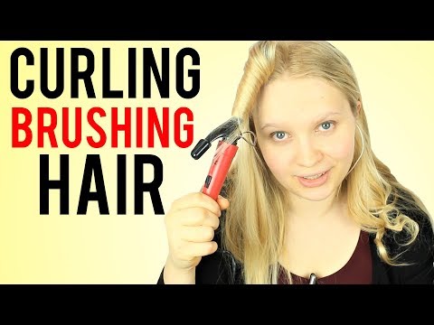 [ASMR] Curling and Brushing Hair [MIC ON THE BRUSH]