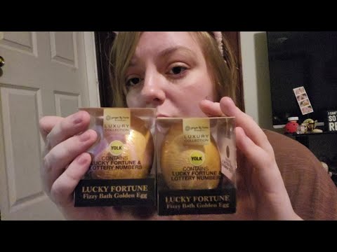 ASMR- These Golden Eggs will tell your Fortune (bathbomb, water sounds, fizzing, rambling)