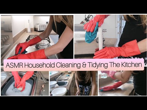 ASMR Household Cleaning & Tidying The Kitchen No Talking