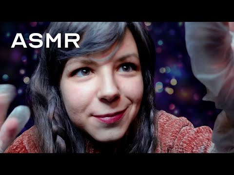 ASMR LATEX GLOVES face touch hand movements, Inaudible UNINTELLIGIBLE WHISPERING personal attention