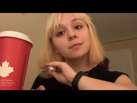 ASMR sticky paper and coffee cup sounds, personal attention