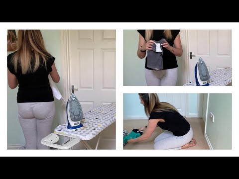 ASMR Ironing and Laundry Folding - Housewife Daily Routine