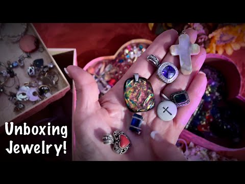 Jewelry unboxing! (No talking version) Jingly jewelry & crinkly papers! Gentle & relaxing ASMR~