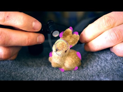 ASMR Felt bag massage with microphones attached to sleeves