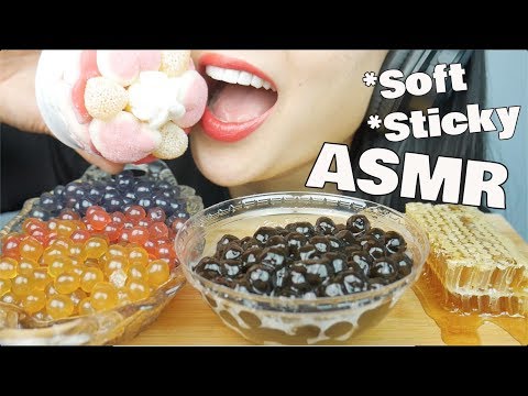 ASMR *BEST STICKY SQUISHY Eating Sounds (HONEYCOMB + POPPING BOBA PEARLS + MARSHMALLOWS) | SAS-ASMR