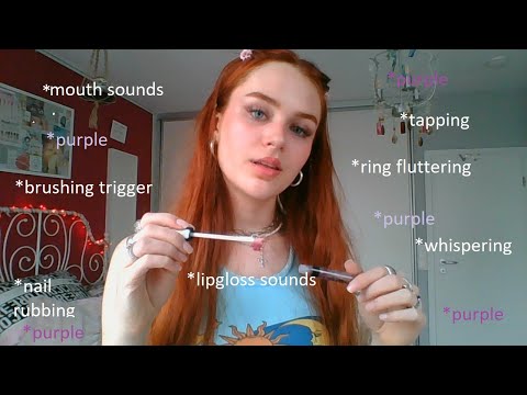 It's tingle time! | purple triggers (lipgloss, brushing, tapping, mouthsounds) | ASMR deutsch/german