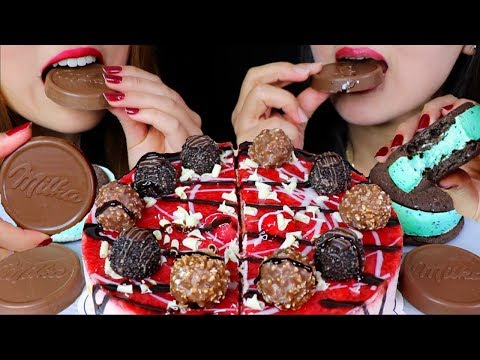 ASMR STRAWBERRY CHOCOLATE CAKE + FERRERO ROCHER 케이크 먹방 | Kim&Liz ASMR