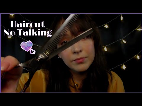 ⭐ASMR Haircut with Layered Sounds ✂️ (No Talking, Unintelligible Whispering)