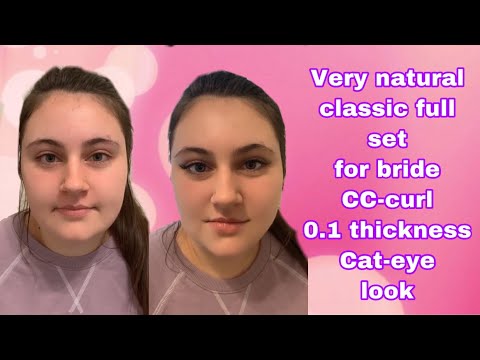 Very natural classic full set fox cat-eye effect for bride