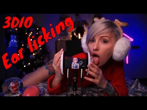 ASMR ear licking - 3DIO Mouth sounds for Christmas