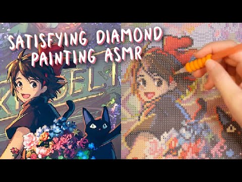 Satisfying ASMR 💎 Painting with Diamonds 💎Binaural Whispers & Sticky Sounds