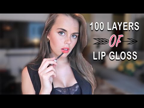 ASMR 100 Layers of Lipgloss ~ Mouth Sounds, Counting & Lipgloss Sounds
