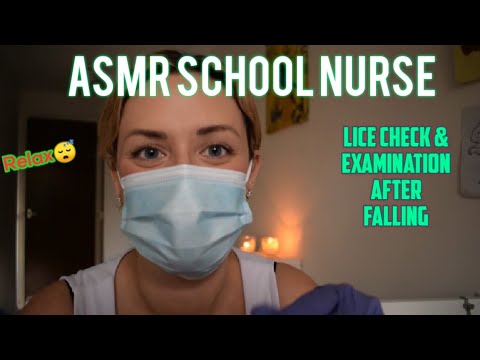 ASMR : schoolnurse lice check and examination light etc