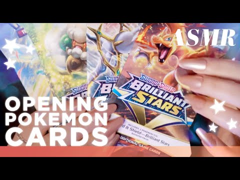 ASMR 🌟  Brilliant Stars ⚔️ 🛡️ Pokémon Trading Card Game Booster Pack Opening! Cozy Whisper Ramble