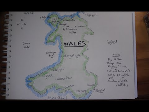 ASMR - Map of Wales - Australian Accent - Chewing Gum & Describing in a Quiet Whisper