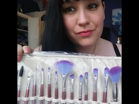 ASMR - Brushing Your Face Personal Attention with new Purple brushes from DRESSIN.COM