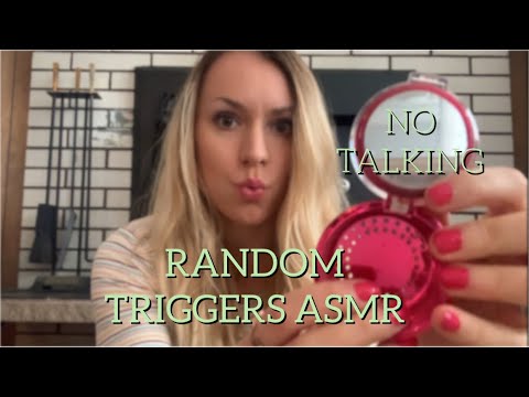 SMALL ASMRtist (NO TALKING) RANDOM TRIGGERS🌸No mic ASMR🌿Tapping, mouth sounds, finger fluttering👋