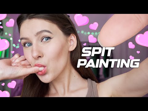 Іntense Spit Painting ASMR  💦|  Mouth Sounds, unintelligible whispering for sleep and relaxation