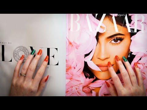 ASMR Magazine Page Flipping & Letter Tracing (Whispered)