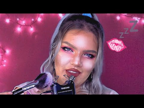 ASMR Tingly Mouth Sounds (Tascam mic) + Face and Ear Brushing for Tingle Immunity