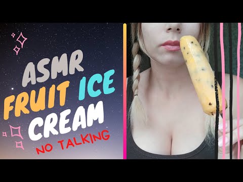 ASMR FRUIT ICE CREAM eating and licking