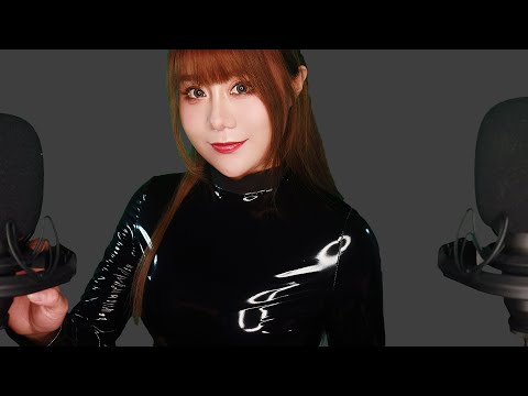 ASMR Leather Suit Latex Suit Scratching & Tapping