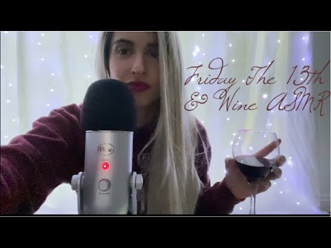 ASMR Drinking Wine - Wishing You a Lucky Friday the 13th (Whispered) 🍷 🍀 💋 ♥️