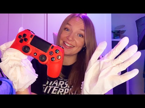 ASMR Controller Sounds with Crinkle Gloves (Whispered)
