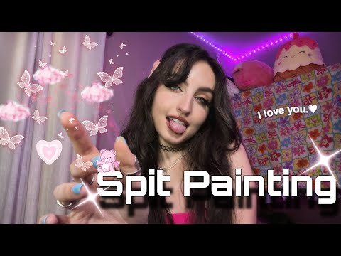 [ ASMR ] SPIT PAINTING ( Upclose Mouth Sounds, Hand Sounds/Movements, Personal Attention )