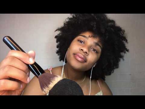 ASMR- MIC BRUSHING WITH COVER (Mouth Sounds, Slight Inaudible/Tapping) 💗 😴