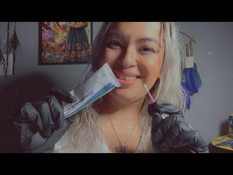 ASMR| Face examination- Face touching, ointment treatment, glove sounds, up close