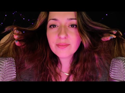 ASMR | Sleep While I play with my hair | Nail Combing | Binaural Rambling | Hair Sounds