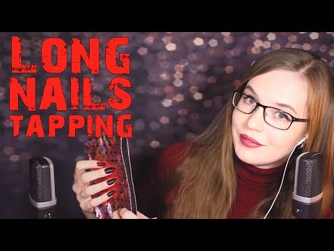 ~1Hour ASMR Long Black Nails Tapping and Scratching - Whispered