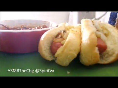 Dinner ASMR Eating Sounds | Hot Dogs
