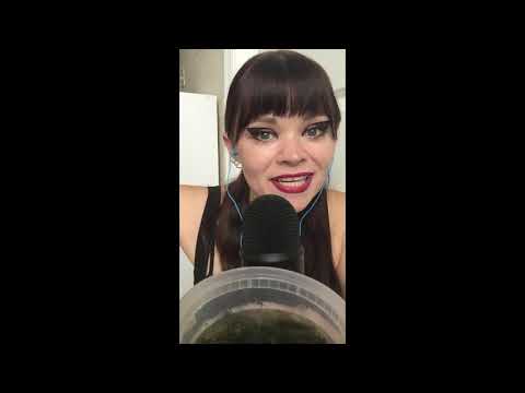 ASMR LATO SEA GRAPES time lapse chewing eating tasty slurp satisfying mouth sounds seaweed