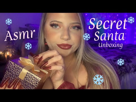 Asmr Secret Santa Gift Unboxing | Crinkles, Tapping, Scratching ❤️🎅🏼🎄