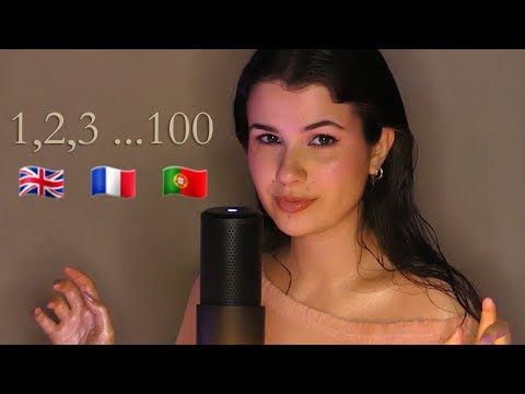 ASMR - Counting to 100 in english 🇬🇧, french 🇫🇷 and portuguese 🇵🇹 (soft spoken)