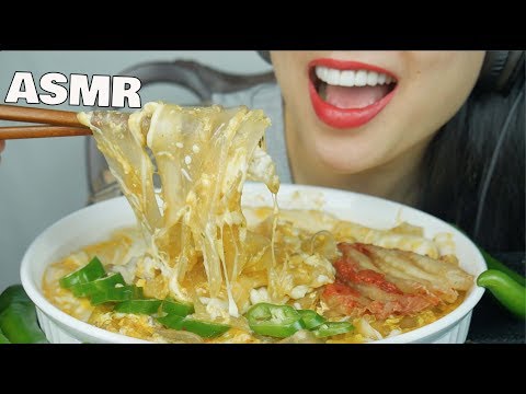 ASMR CHEESY CHEWY THICK NOODLES (EATING SOUNDS) NO TALKING | SAS-ASMR
